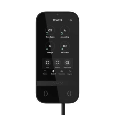 Keypad TouchScreen Fibra 5 érintőképernyős kezelő; vezetékes; kártyaolvasóval; fekete