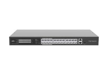 Uniview 24 portos, 2 Uplinkes (Combo port) PoE switch, 30W/port, max kapacitás 370W