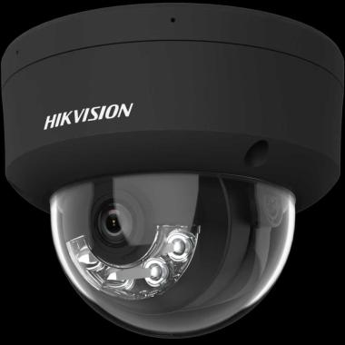 4 MP AcuSense WDR fix IP dómkamera; IR/láthatófény; hang I/O; riasztás I/O; mikrofon; fekete