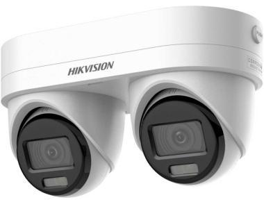 4 MP AcuSense IP dual-lens turret kamera;IR/láthatófény;beépített mikrofon;fény-/hangriasztás;NEMA4X