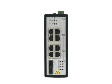 8 portos ipari Gbit PoE switch (240 W); 8 PoE+/ 2 SFP uplink