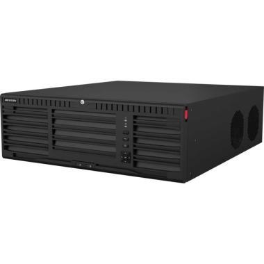 128 csatornás NVR; 400/400 Mbps be-/kimeneti sávszélesség; riasztás I/O; eSata