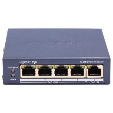 4 portos gigabit PoE elosztó, extender; max. 200 méter; 60 W PoE budget, 30 W max. port power