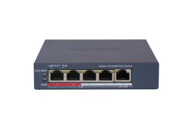 5 portos PoE switch (60 W); 4 PoE + 1 uplink port; smart menedzselhető