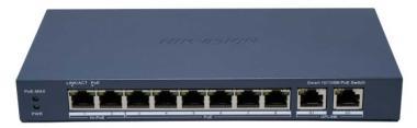 10 portos PoE switch (110 W); 2 HiPoE + 6 PoE+; + 2 uplink port; smart menedzselhető