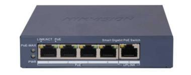 5 portos PoE switch (60 W); 4 PoE + 1 RJ45 uplink port; menedzselhető