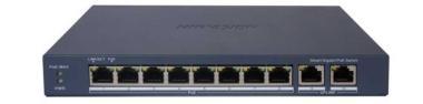 10 portos PoE switch (110 W); 8 PoE + 2 RJ45 uplink port; menedzselhető