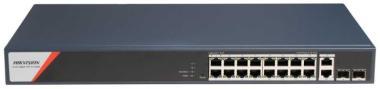 20 portos Gbit PoE switch (230 W);12 PoE+4 HiPoE+2 SFP uplink port+2 RJ45 Uplink port; menedzselhető