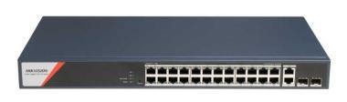 28 portos Gbit PoE switch (370 W); 20 PoE+4 HiPoE+2 SFP uplink port+2 RJ45 Uplink port;menedzselhető