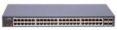 52 portos Gbit switch; 48 RJ45 + 4 SFP uplink port; smart menedzselhető
