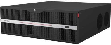 128 csatornás 8K NVR; 1280/1024 Mbps be-/kimeneti sávszélesség; riasztás I/O; eSata; redundáns táp
