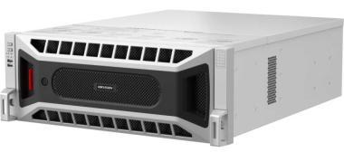 128 csatornás 8K NVR; 1280/1024 Mbps be-/kimeneti sávszélesség; riasztás I/O; eSata; redundáns táp