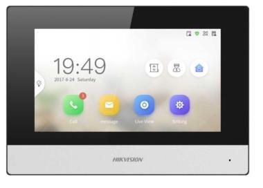 IP video-kaputelefon beltéri egység; 7 LCD kijelző; 1024x600 felbontás; WiFi; kétvezetékes