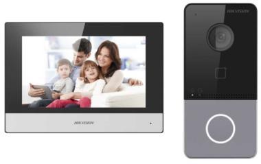 Egylakásos IP video-kaputelefon szett; DS-KV6113-WPE1(C) + DS-KH6320-WTE1 + 2 db tápegység