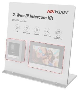 Bemutató fal DS-KIS702Y kétvezetékes IP video-kaputelefon szetthez