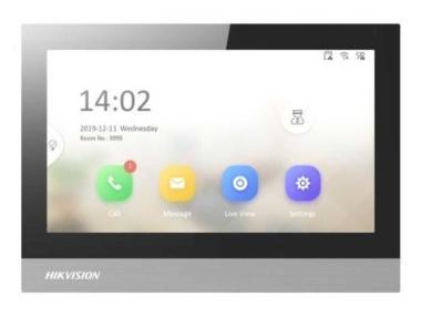 IP video-kaputelefon beltéri egység; 7 LCD kijelző; 1024x600 felbontás; WiFi; PoE; süllyeszthető