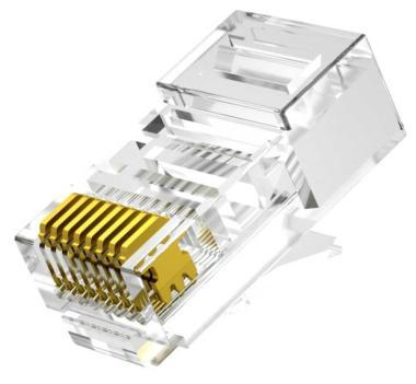 UTP RJ45 csatlakozó; Cat5e; fali és patch kábelekhez; 10 db/csomag