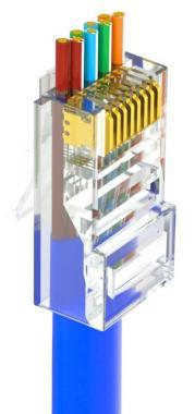 UTP RJ45 csatlakozó; Cat6; átfűzhető; fali és patch kábelekhez; 10 db/csomag