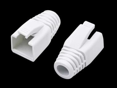 Törésgátló RJ45 csatlakozóhoz; 10 db/csomag; fehér
