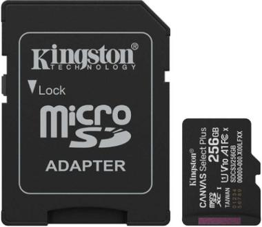 256GB microSD kártya; microSDXC; UHS-I Speed Class; U3; V30; adapterrel